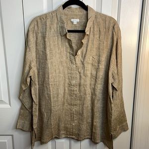 J Jill 100% linen XL long sleeve button down EUC